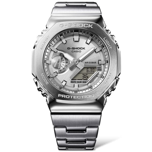 Casio G-Shock 銀色八角形不鏽鋼指針數碼手錶 GM-2110D-7A - detail photo 2