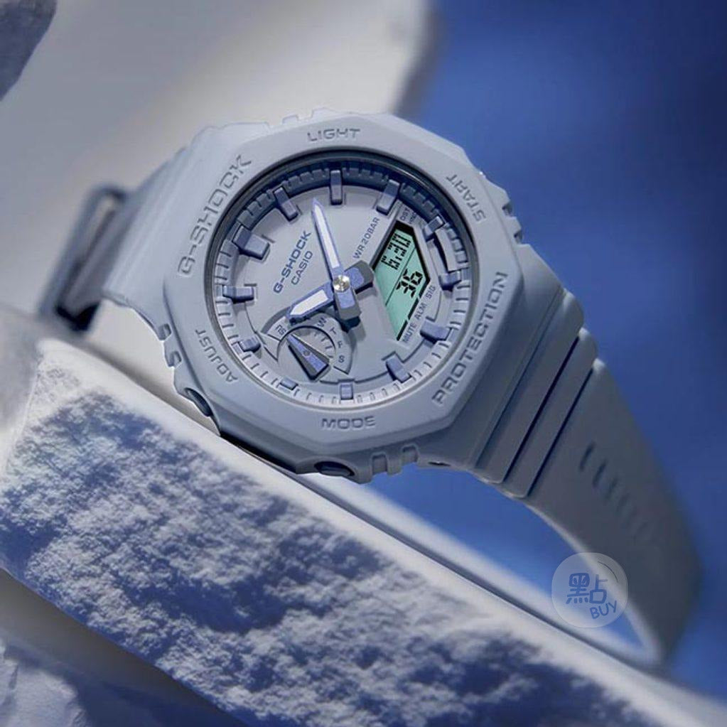CASIO GMA-S2100BA-2A2ER 女士指針數字石英手錶配塑膠錶帶