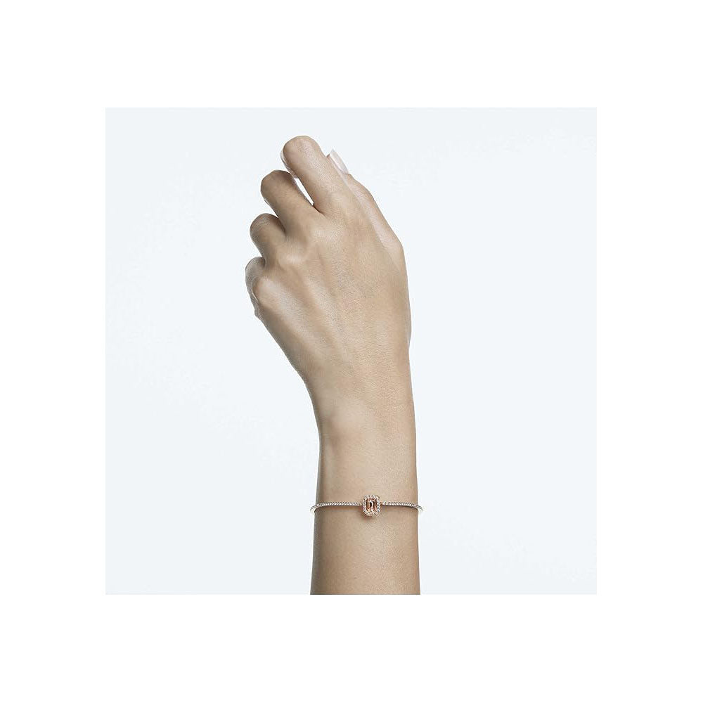 SWAROVSKI 5620555 Una bangle Octagon cut, Pave, Pink, Rose gold-tone plated