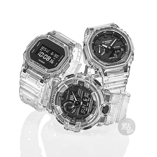 CASIO GA-2100SKE-7ADR G-Shock 200M 防水 防震 - 透明鏤空錶款配同系列G-Shock產品,產品組合照