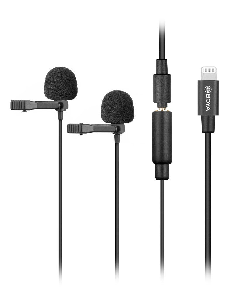 點Buy BOYA 博雅 BY-M2 BY-M2D Clip-on Lavalier Microphone for iOS devices iPhone iPad lightning port vlogs presentations recording interview recording audio shooting video overview 電話收音mic 雙頭收音咪 電話外置咪 外置麥克風 雙頭收音咪