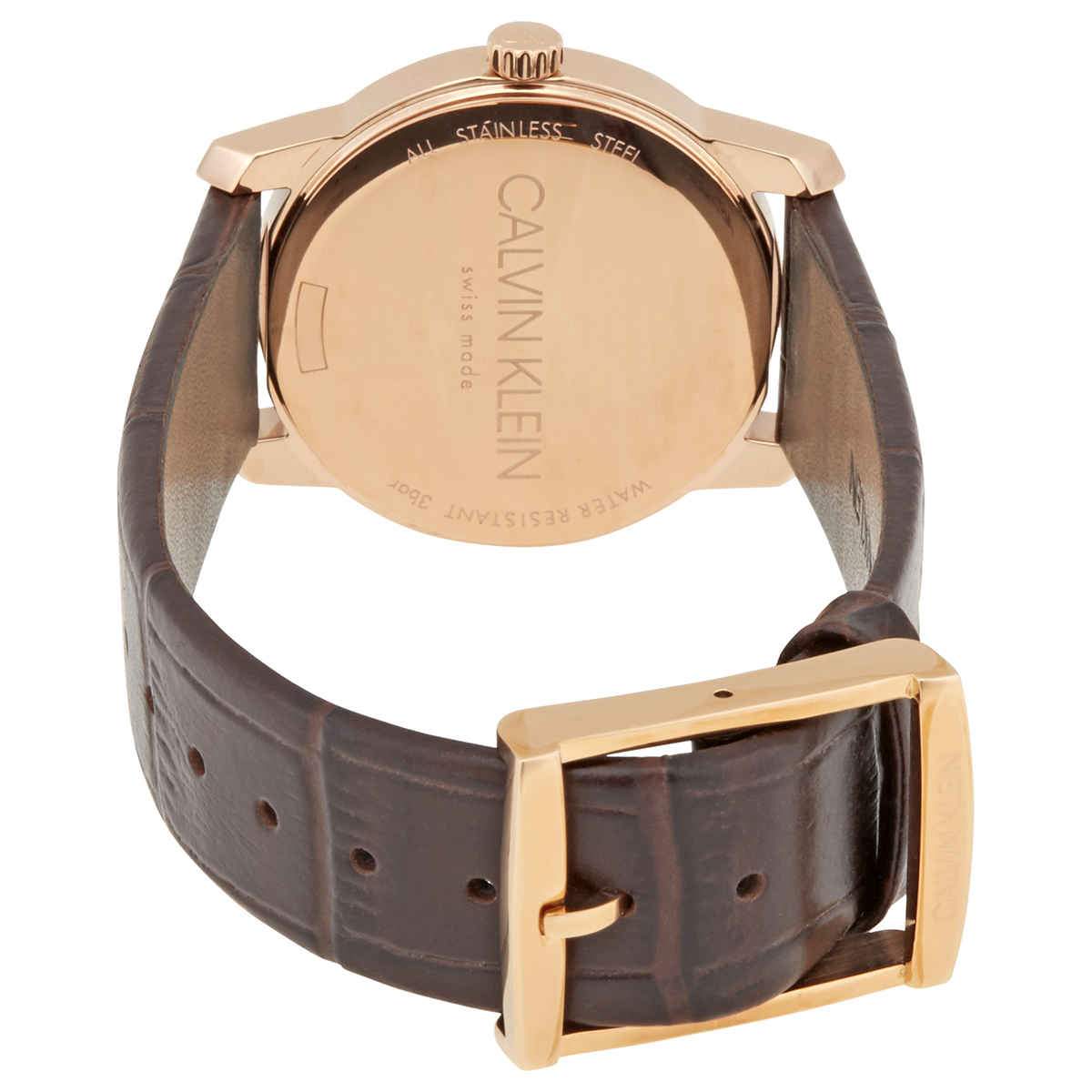 NEW Calvin Klein City Leather Ladies Watches - White K2G23620 全新 Calvin Klein City 皮革女士手錶 - 棕色 K2G23620