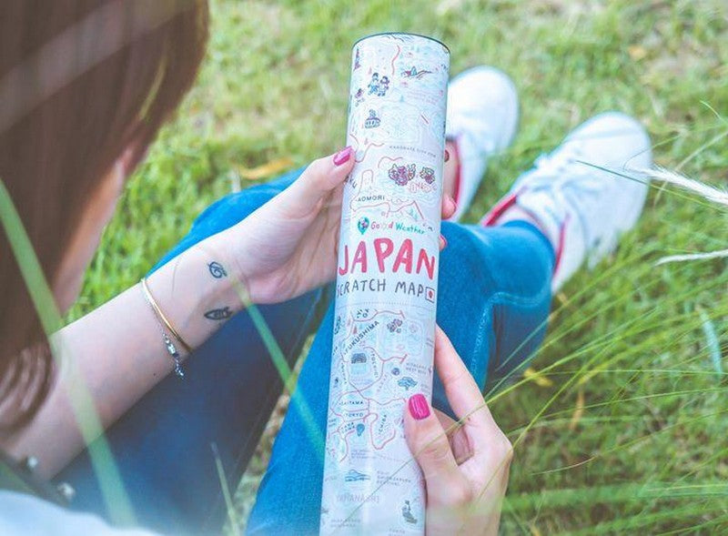 Japan Scratch Travel Map - Travel to Japan decoration stationery日本旅行刮刮地圖(內附刮刮片) grass