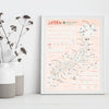 Japan Scratch Travel Map - Travel to Japan decoration stationery日本旅行刮刮地圖(內附刮刮片) white background
