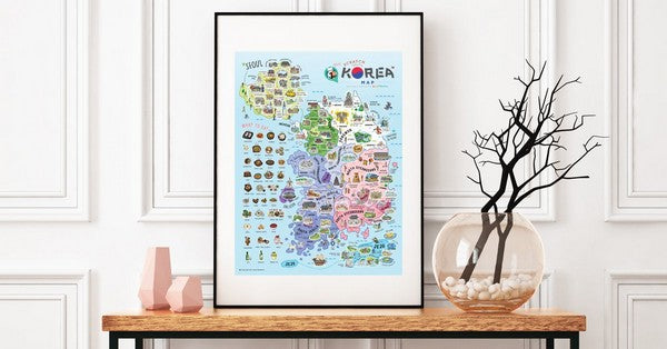 Korea Scratch Travel Map poster decoration- Travel to Korea 韓國旅行刮刮地圖(內附刮刮片)picture