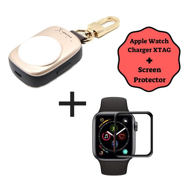 Apple Watch Power Bank portable charger and Apple Watch Series 4 and Series 5 3D Tempered Glass Screen Protector Wireless Charging Travel Charger 辣數碼 dimbuyshop Apple watch series 4 screen protector anti scratch anti-fingerprint tempered glass screen protector film old