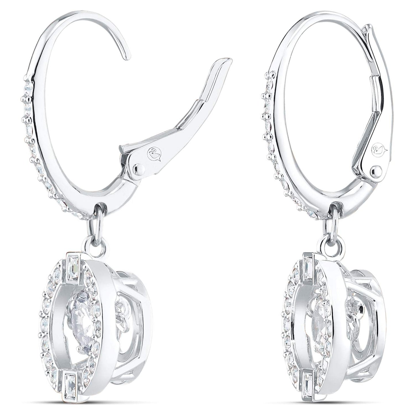 SWAROVSKI Sparkling Dance Round Earrings - White #5504652