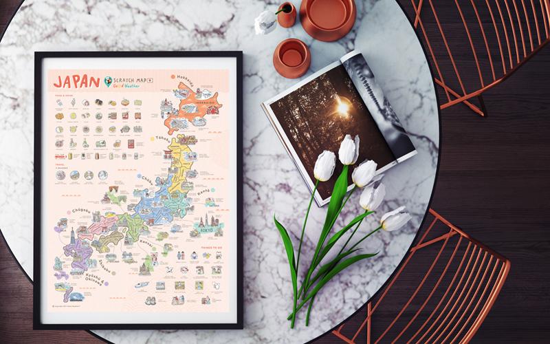 Japan scratch travel map 日本刮刮地圖 刮刮樂 travel to japan scratch travel map