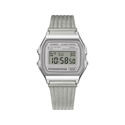 Casio Vintage 銀色網織不鏽鋼數碼手錶 A158WEM-7EF - detail photo 2