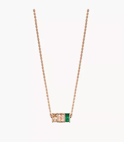 ArmaniEG3577221RoseGold-ToneSterlingSilverComponentsNecklace