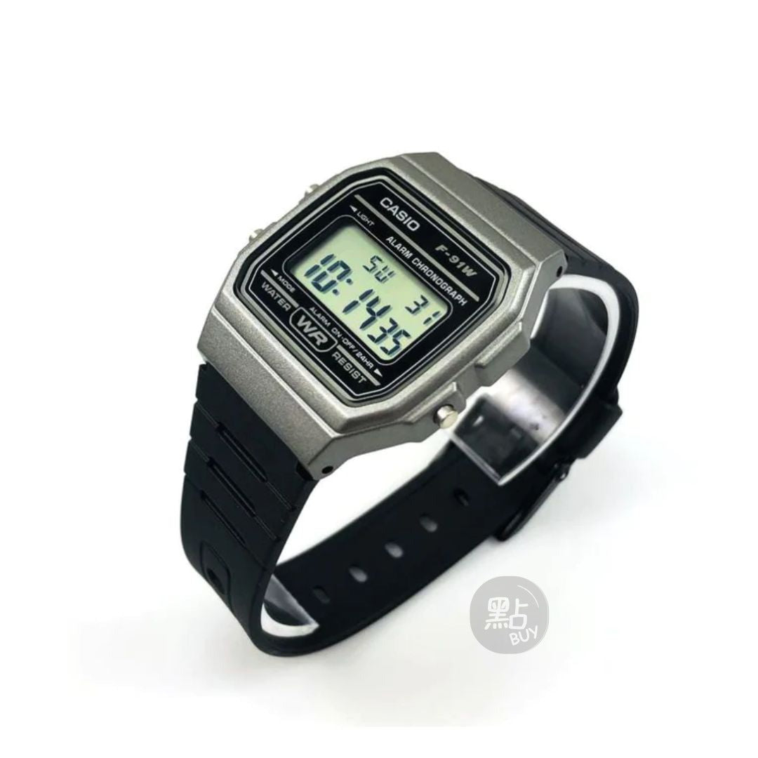 Casio Black Digital Watch F-91WM-1BDF