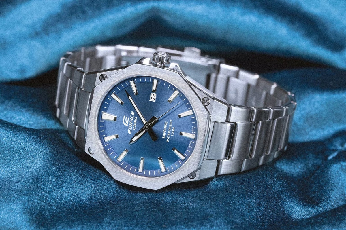 Casio Edifice 藍色錶面藍寶石水晶不鏽鋼纖薄手錶 EFR-S108D-2AVUEF - detail photo 4