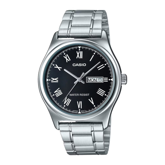 Casio Enticer 黑色羅馬數字錶面不鏽鋼男士手錶 MTP-V006D-1BUDF - main product photo