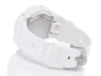 CASIO BA-112-7ADR BA-112 Series 白色手錶 - 後方斜角圖，展示錶背及錶扣