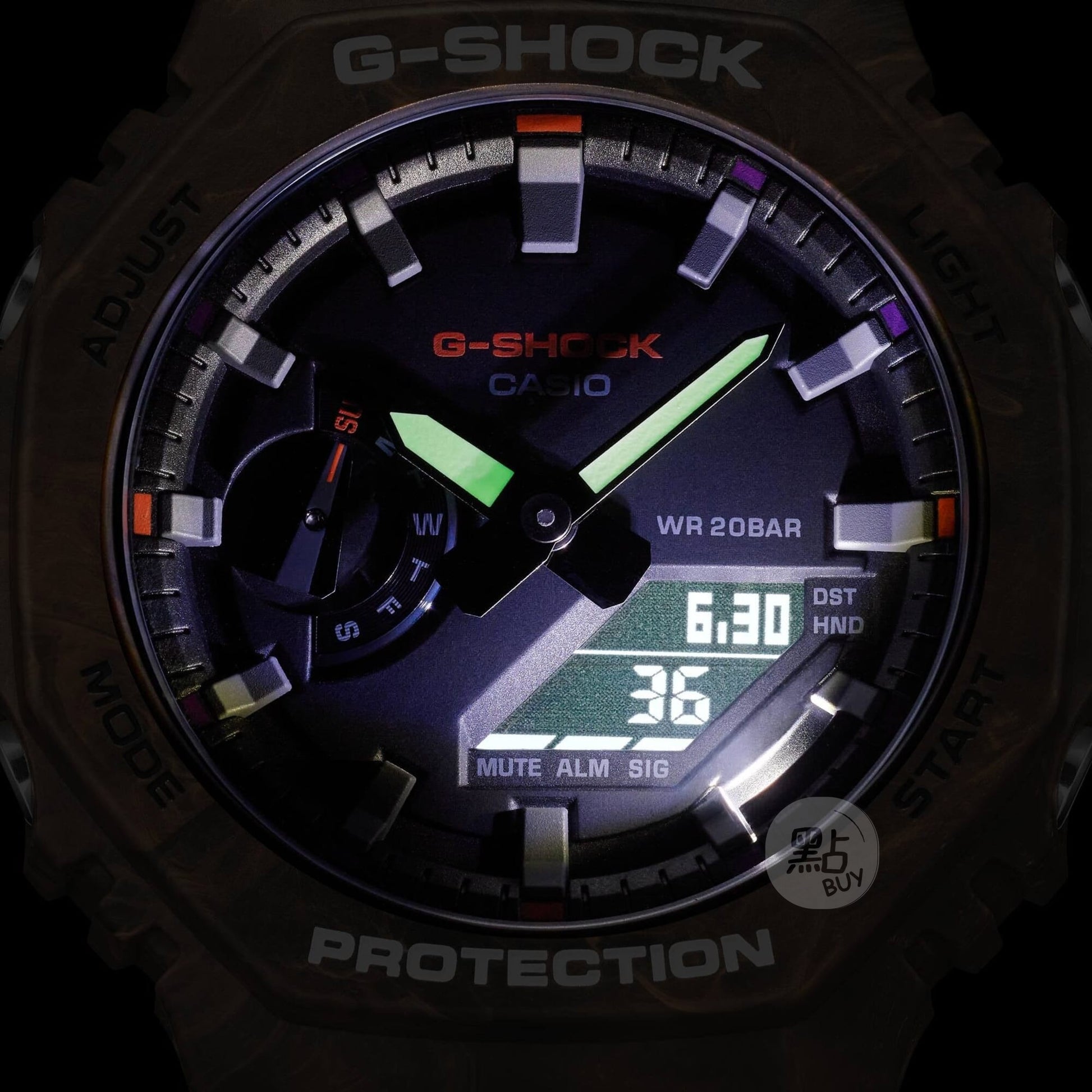 CASIO GA-2100FR-5AER G-Shock 棕色 200M 防水 防震 - 微光環境下指針背光顯示