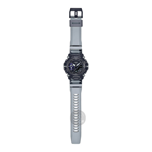 CASIO GA-2200SKL-8AER G-Shock 樹脂錶帶 200米防水 - 煙灰色樹脂錶帶，完整側面圖
