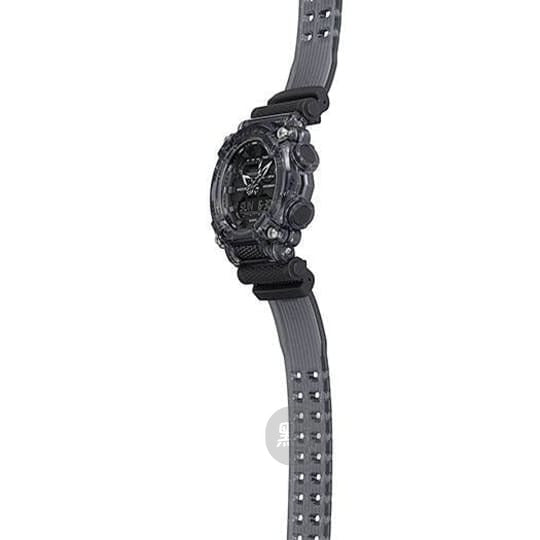 CASIO GA-900SKE-8AJR G-Shock 200M 防水 防震 - 側面圖，白色背景