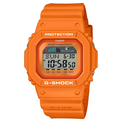 CASIO GLX-5600RT-4ER G-Shock G-Lide 手錶 - 橙色電子錶，正面白色背景