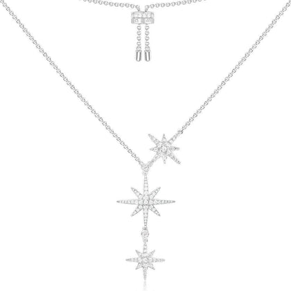 APM Triple Météorites Adjustable Necklace -Silver #AC3350OX