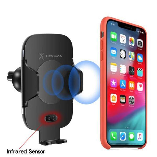 Automatic Infrared Sensor Qi Wireless Car Charger Mount  Lexuma XMount 紅外線自動感應無線充電車架 white