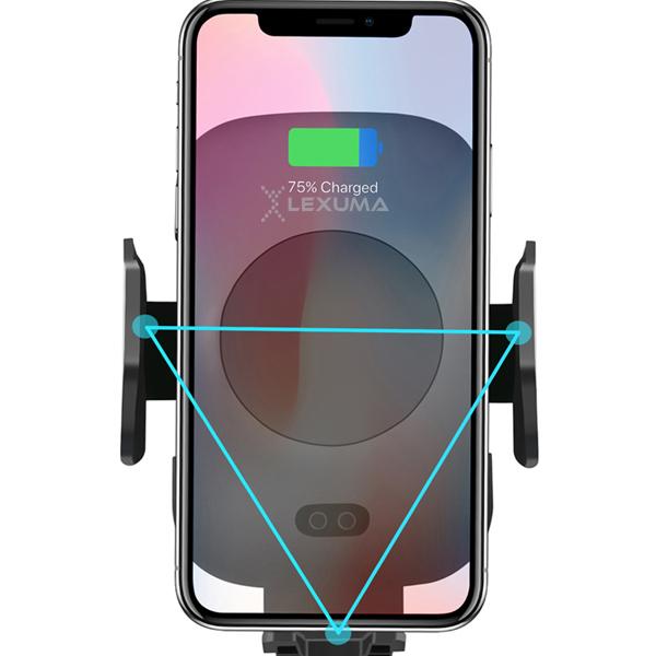Automatic Infrared Sensor Qi Wireless Car Charger Mount  Lexuma XMount 紅外線自動感應無線充電車架 white background