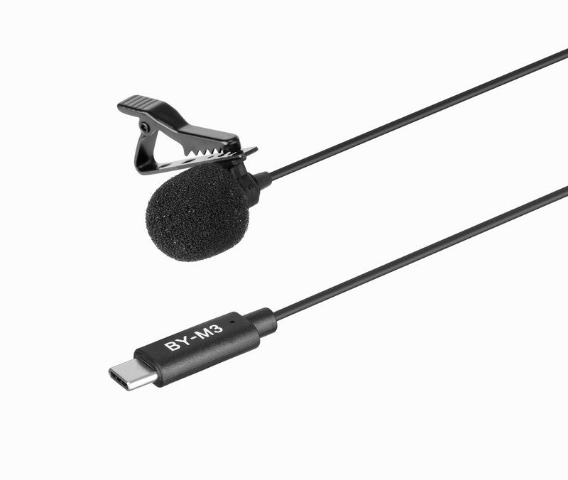 點Buy Dimbuyshop 博雅 BOYA BY-M3 Digital Lavalier Microphone for Type-C devices 6m long cables connect with android phone devices with Type-C connection port overview 安卓設備 安卓電話外置咪 麥克風 外置mic 防風罩
