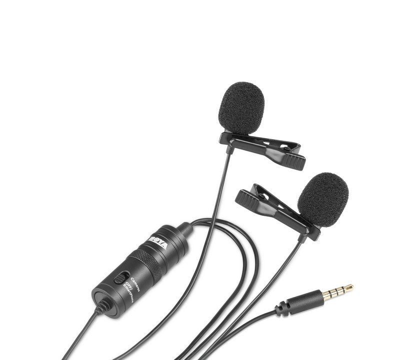 BOYA Lavalier microphones dual omni-directional mic application mobile phone smartphone long cable 防風罩