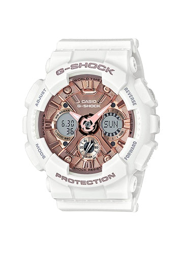 CASIO G-SHOCK Ladies Analog-Digital Rose Gold Sport Quartz Watch #GMA-S120MF-7A2DR