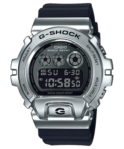 CASIO G-SHOCK Men's 25th Anniversary Limited Edition Digital Stainless Steel and Black Resin Strap Watch #GM-6900-1ER
