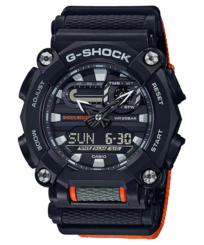 CASIO G-SHOCK Mens Analogue-Digital Quartz Watch with Fabric Strap #GA-900C-1A4ER