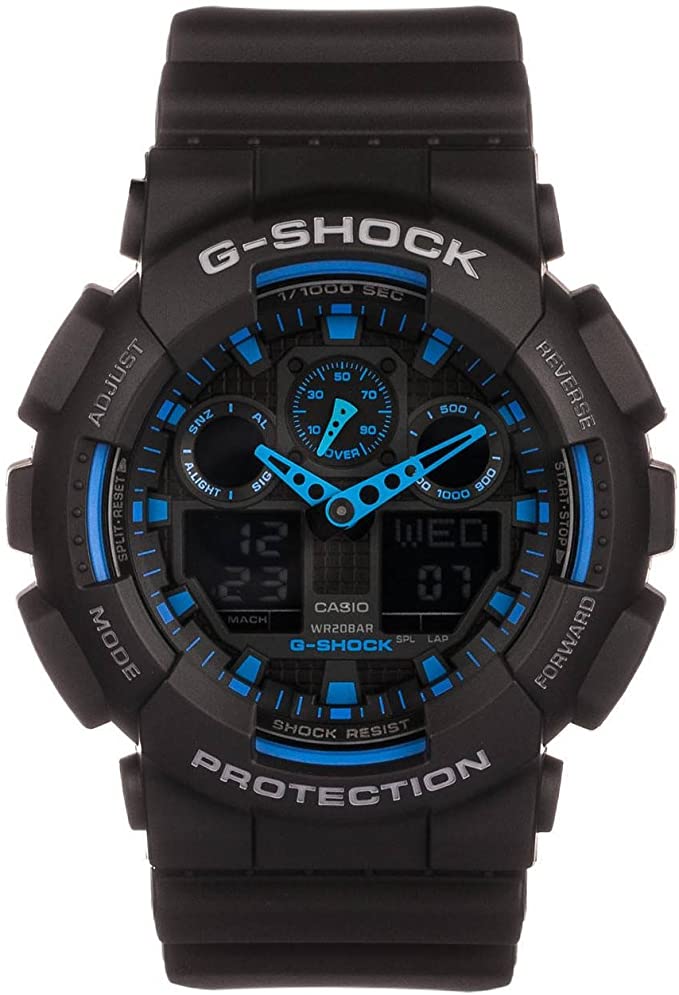 CASIO G-Shock Men's Watch in Resin with Anti Slip Over Sized Buttons #GA-100-1A2ER