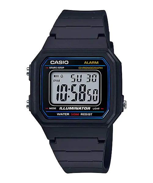 CASIO Kids Mens Watch with Digital Stopwatch Alarm #W-217H-1AVDF