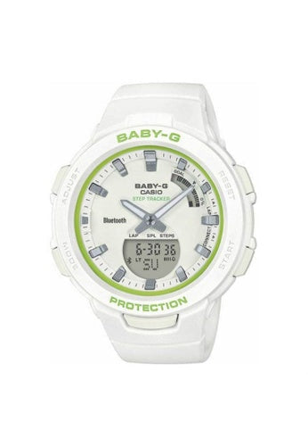 CASIO Womens Analogue-Digital Quartz Watch with Resin Strap #BSA-B100SC-7AER