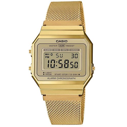 CASIO Womens Digital Watch with Stainless Steel Strap #A700WEMG-9AEF