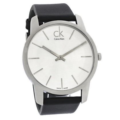 NEW Calvin Klein City Leather Mens Watches - Black K2G211C6 全新 Calvin Klein City 皮革男士手錶 - 黑色 K2G211C6