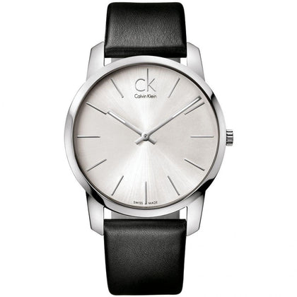 NEW Calvin Klein City Leather Unisex Watches - Silver K2G231C6 全新 Calvin Klein City 皮革男女通用手錶 - 銀色 K2G231C6