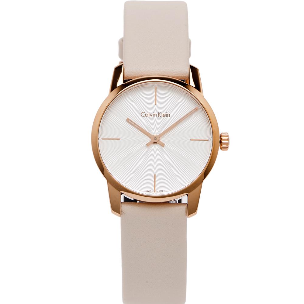 NEW Calvin Klein City Leather Ladies Watches - Beige K2G236X6 全新 Calvin Klein City 皮革女士手錶 - 米色 K2G236X6