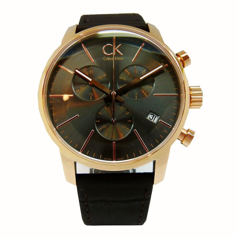 NEW Calvin Klein City Leather Mens Watches - Brown K2G276G3 全新 Calvin Klein City 皮革男士手錶 - 棕色 K2G276G3