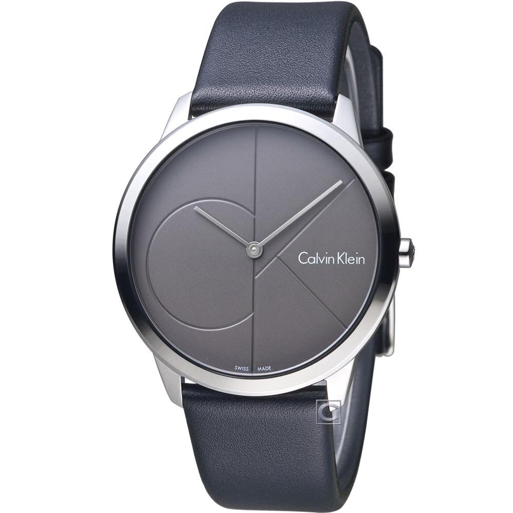 NEW Calvin Klein Minimal Leather Mens Watches - Black Dial K3M211C3 耐磨藍寶石水晶
