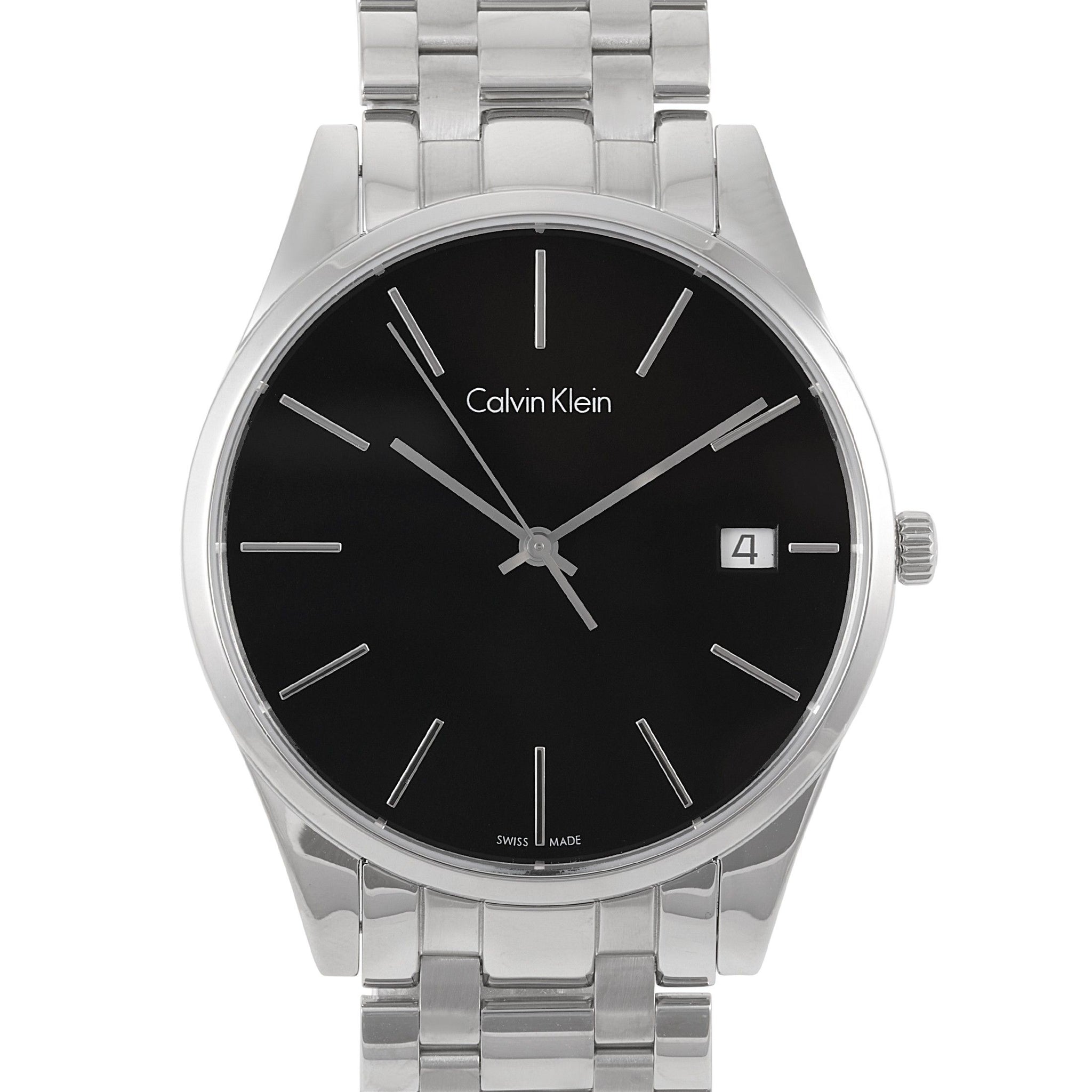 NEW Calvin Klein Time Steel Mens Watches - Black Dial K4N21141 全新 Calvin Klein Time 鋼製男士手錶 - 黑色錶盤 K4N21141