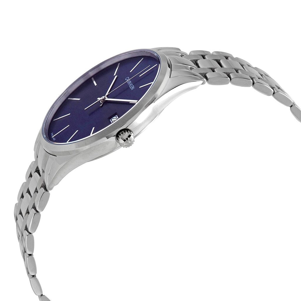 NEW Calvin Klein Time Steel Mens Watches - Blue Dial K4N2114N 按壓式隱藏表扣 