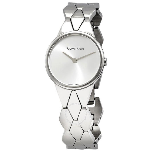 NEW Calvin Klein Snake Steel Ladies Watches - Silver K6E23146 全新 Calvin Klein 蛇形精鋼女士手錶 - 銀色 K6E23146