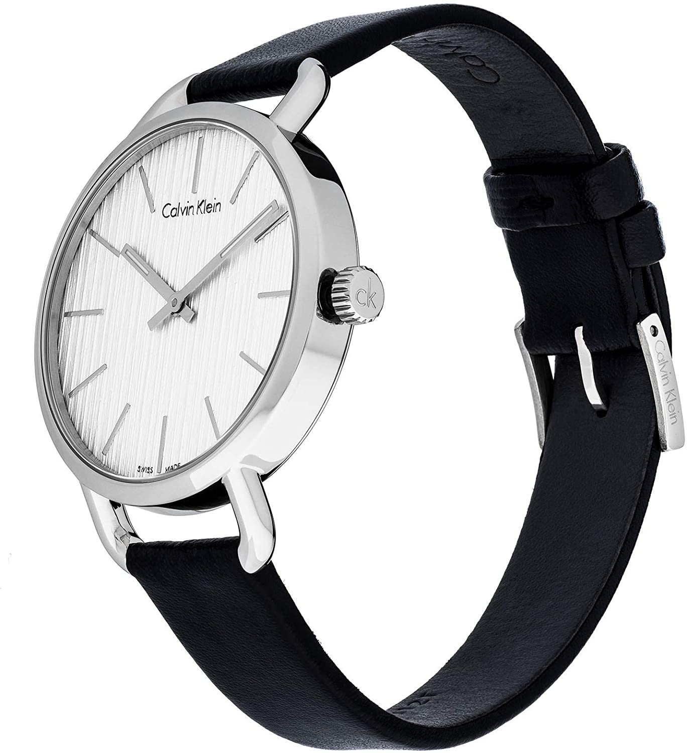 NEW Calvin Klein Even Leather Ladies Watches - Black K7B231C6 全新 Calvin Klein Even 皮革女士手錶 - 黑色 K7B231C6