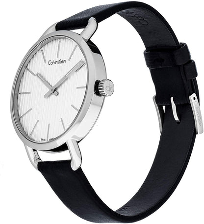 NEW Calvin Klein Even Leather Ladies Watches - Black K7B231C6 全新 Calvin Klein Even 皮革女士手錶 - 黑色 K7B231C6
