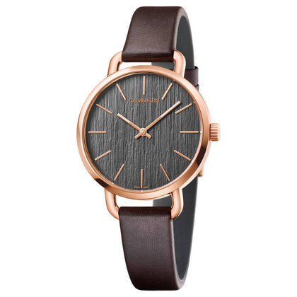 NEW Calvin Klein Even Leather Ladies Watches - Brown K7B236G3 全新 Calvin Klein Even 皮革女士手錶 - 棕色 K7B236G3