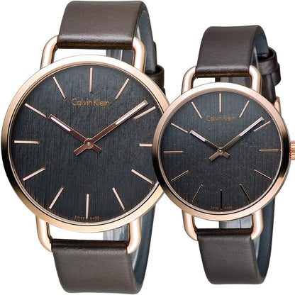 NEW Calvin Klein Even Leather Ladies Watches - Brown K7B236G3 全新 Calvin Klein Even 皮革女士手錶 - 棕色 K7B236G3