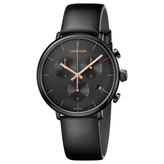 NEW Calvin Klein High Noon Leather Ladies Watches - Black K8M274CB 全新Calvin Klein High Noon系列皮革女士手錶 - 黑色 K8M274CB