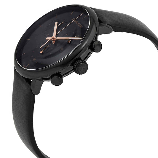 NEW Calvin Klein High Noon Leather Ladies Watches - Black K8M274CB 全新Calvin Klein High Noon系列皮革女士手錶 - 黑色 K8M274CB