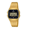 Casio Men's Digital Dial Stainless Steel Band Watch Encrusted with Diamonds - Gold #A159WGED-1DF