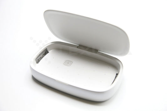 Dimbuyshop Lexuma XGerm mobile phone UV Sanitizer disinfectant phonesoap accessories 多功能手機紫外線消毒器 紫外線消毒 消毒產品 殺滅細菌 手機清潔 clean your phone white in color 大容量内籠